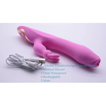 Estimulador de clítoris de succión recargable de alta calidad, vibrador de conejo con punto G recargable impermeable, juguetes sexuales para mujeres